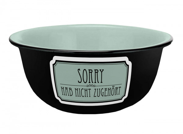 Bowl Sorry enamel look 600 ml