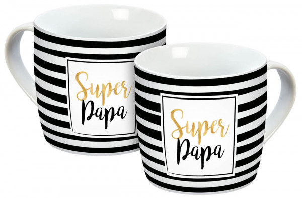 Tasse Super Papa Streifen 300ml