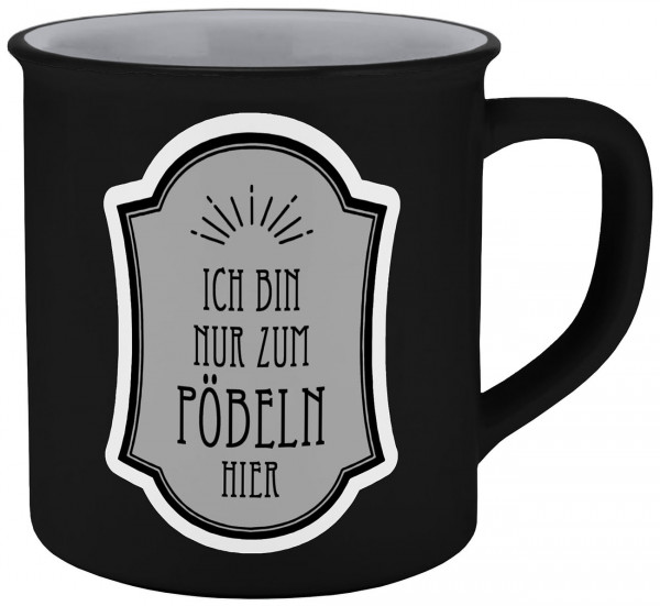 Mug Pöbeln enamel look 400 ml