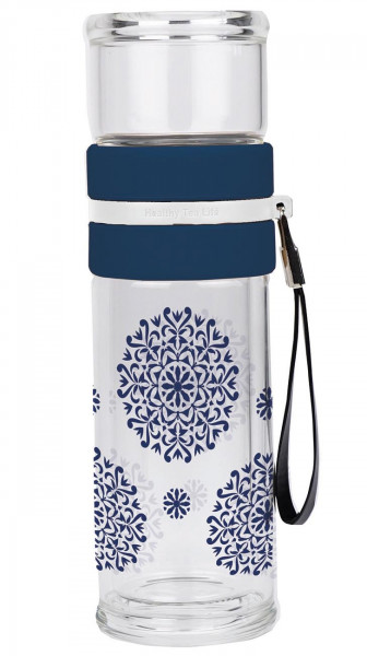 Tea bottle with infuser Classic Blue Ornament 300 ml