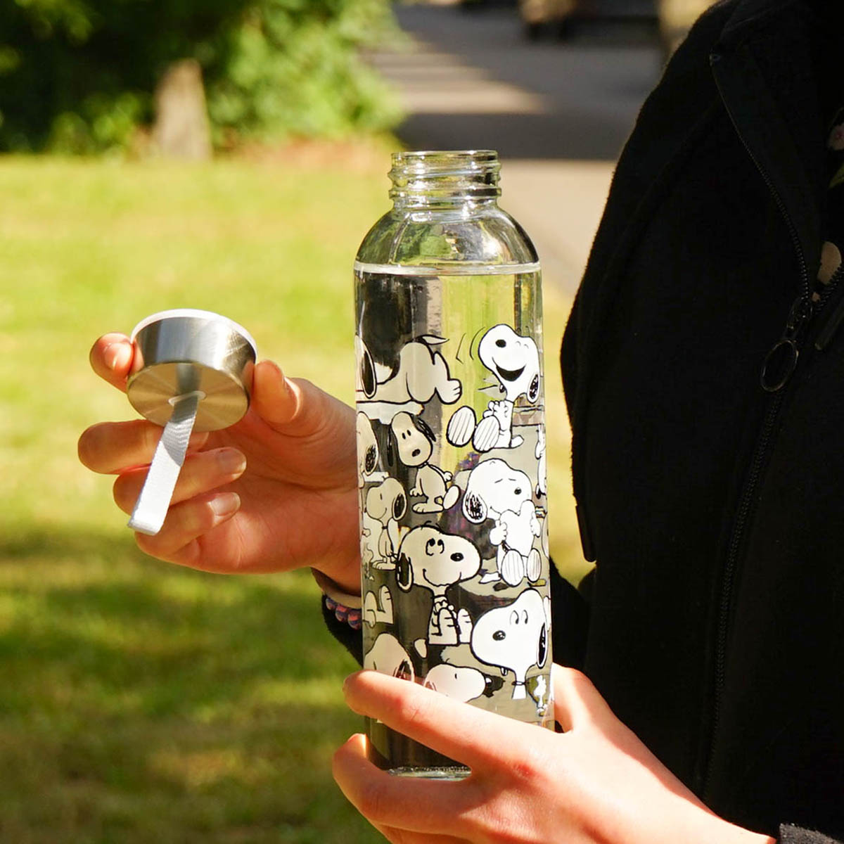 Drink bottle glass Snoopy pattern 500 ml