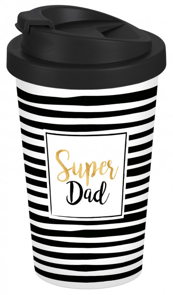 Coffee to go Becher Super Dad Streifen 400ml
