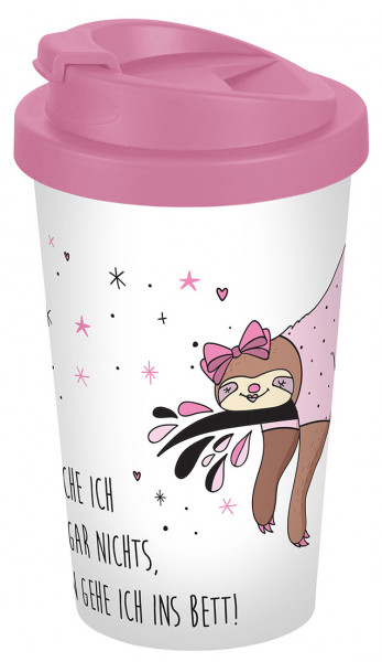 13216 Coffee to go Becher Faultier Daphne Bett 400ml