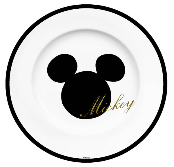 Plate Mickey gold glitter 21cm