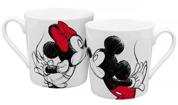 Tasse Mickey Kiss Sketch rot 350ml