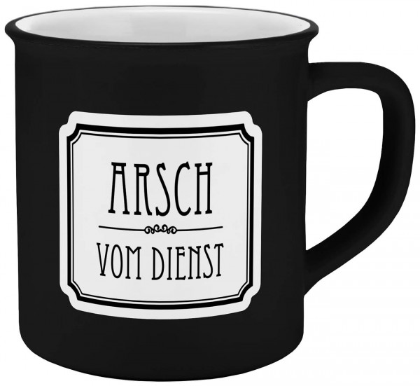 Tasse Arsch vom Dienst Emaille-Optik 400ml