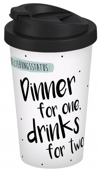 Coffee to go mug Dinner for one 400 ml PP