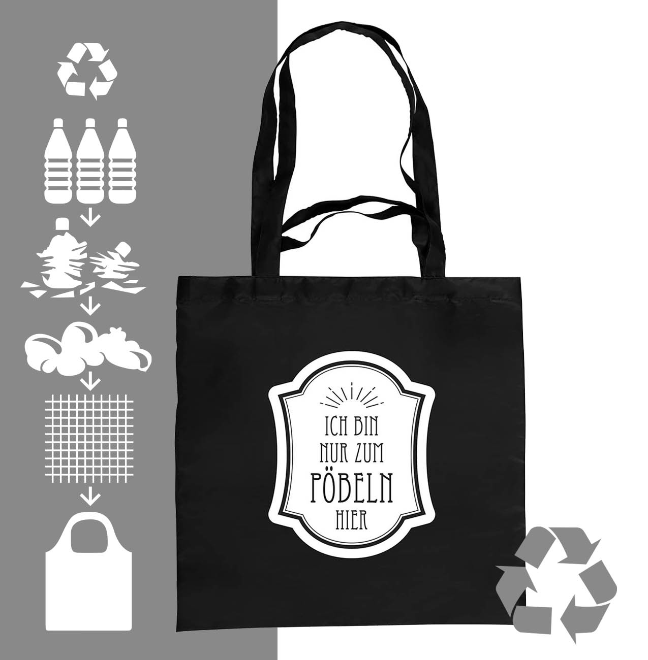 Tasche Ich bin nur zum Pöbeln hier Taschen Turnbeutel