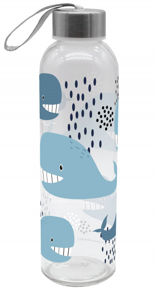 Trinkflasche Wale 500ml Glas