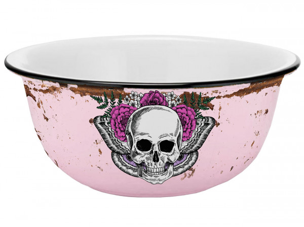 Bowl Lady Skull enamel look 600 ml