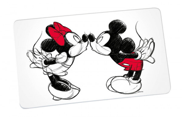 Frühstücksbrettchen Mickey Kiss Sketch rot