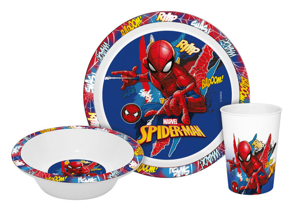 840203_Kindergeschirr Spiderman Kids 3tlg PP