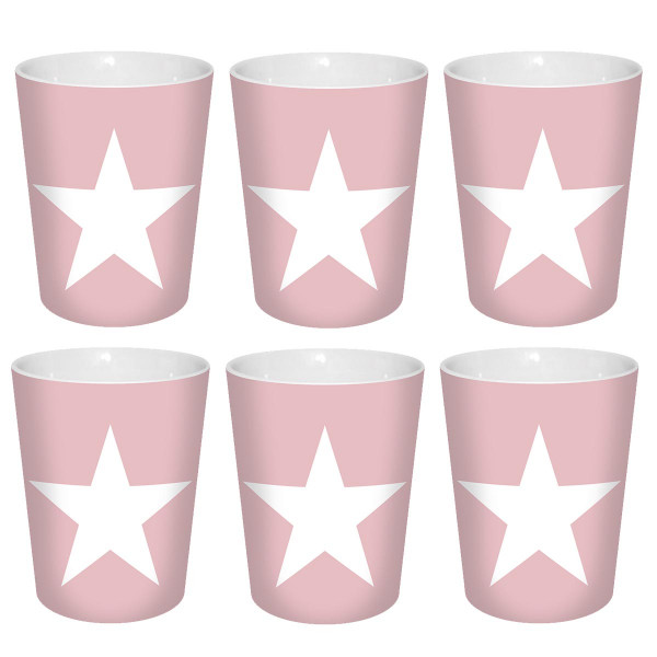 16708-Becher-Stern-rosa-300ml-6er-Set-1