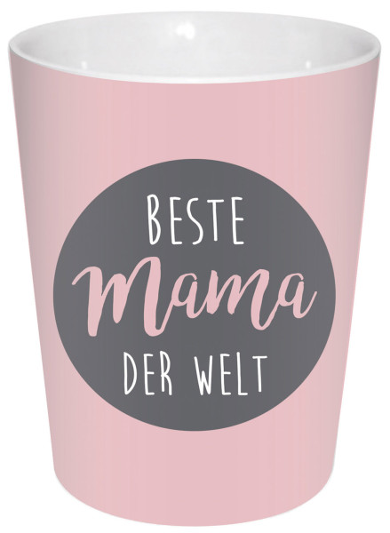 Becher Beste Mama der Welt grau 300ml Porzellan 12717