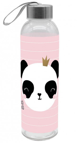 Drink bottle Panda XOXO glass 500 ml