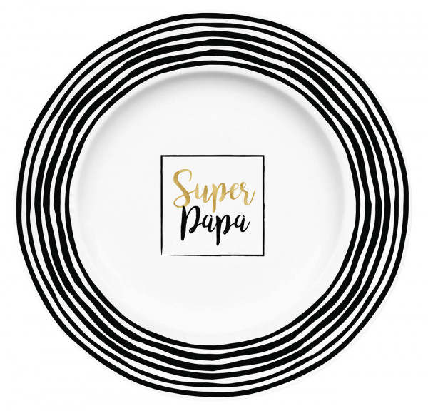 Plate Super Papa stripes 21cm