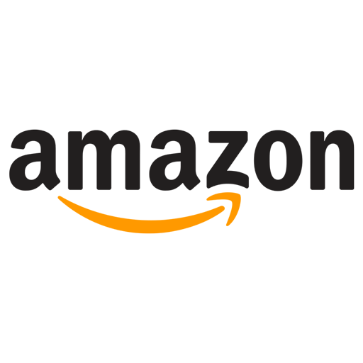 Das Amazon-Logo zeigt das Wort amazon in fetten schwarzen Buchstaben mit einem gebogenen orangefarbenen Pfeil darunter, der vom a zum z zeigt und an ein Lächeln erinnert.